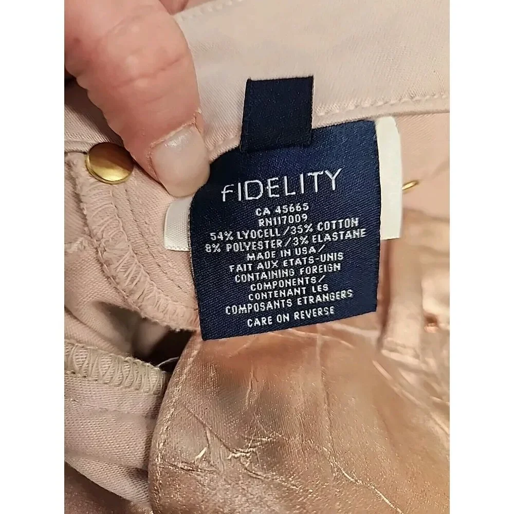 Unique Fidelity Denim Women's‎ 25 Gwen Skinny Jeans Size Rose Gold Foil